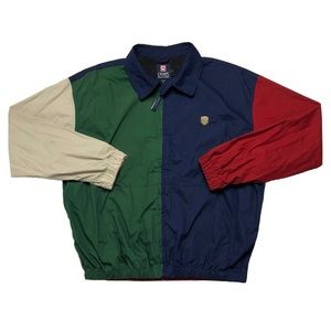 RARE Vintage Chaps Ralph Lauren Color Block Windbreaker Track Jacket Size Large